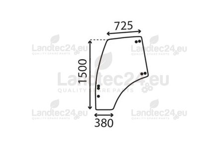 Door window left 04413561/441895110 for DEUTZ FAHR, HURLIMANN, LAMBORGHINI, SAME tractor